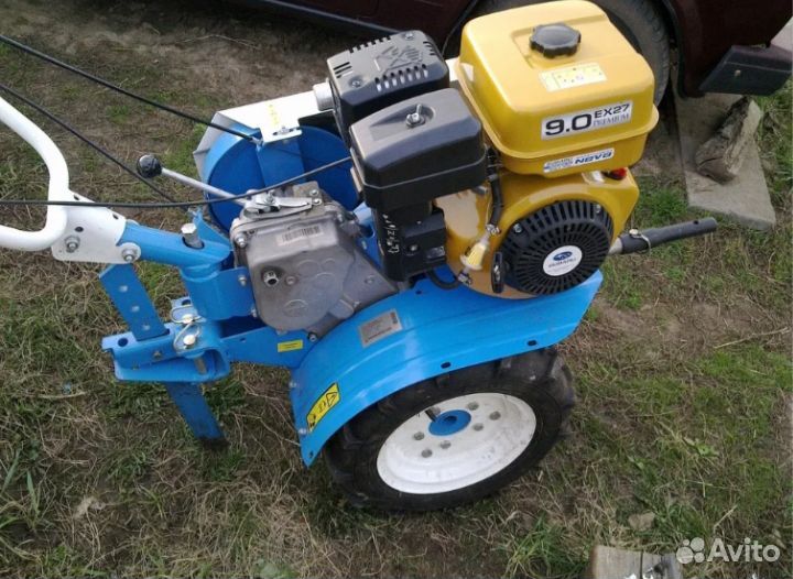 Мотоблок Нева двигатель родной субару с телегой