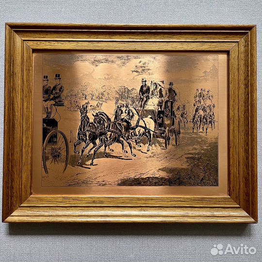 Гравюра Etchmaster по меди в раме Экипаж в пути