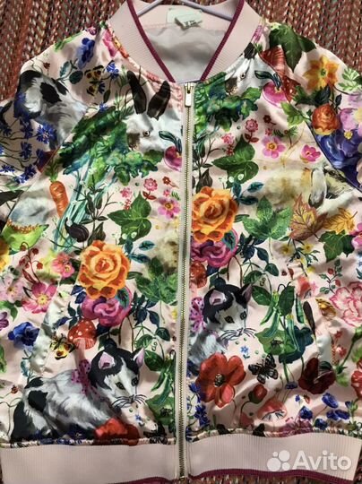 Блузка в цветочек/лонгслив на 8-10лет для девочки