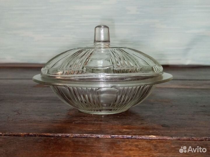 Стеклянная сахарница СССР