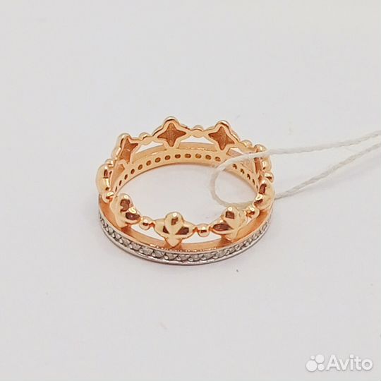 Золотое кольцо с бриллиантами(33140)