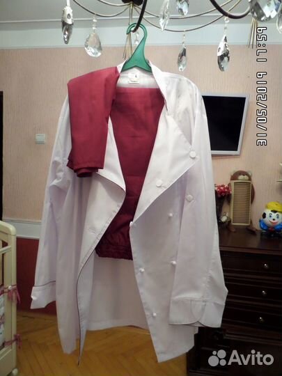 Китель поварской, брюки и фартук