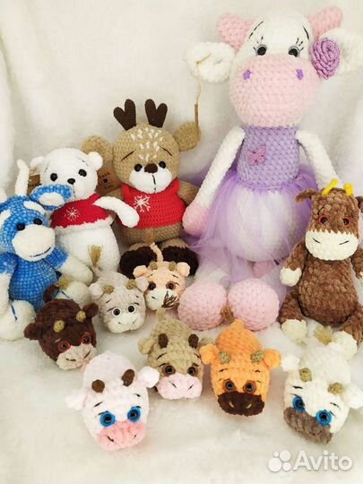 Плюшевые вязаные игрушки