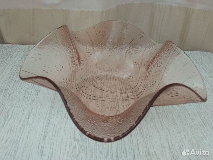 Ваза Фруктовница Конфетница СССР цветное стекло