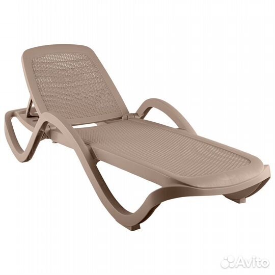 Шезлонг Capri плетеный, Белый, Бежевый, Грэй