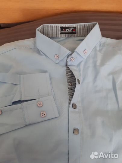 Рубашка школьная для мальчика,цвет голубой