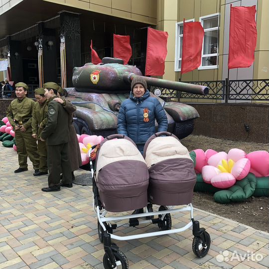 Коляска 2в1 для двойни или погодок Fenix