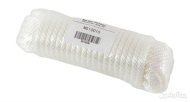 Веревка сплошного плетения d10мм, L15м белый