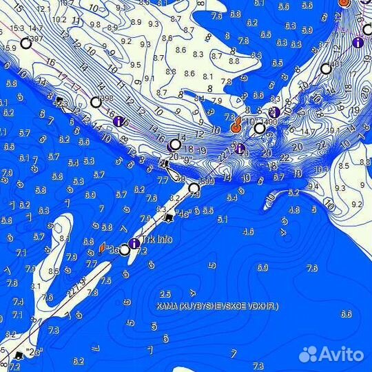 Карта глубин для Garmin hxeu062R BlueChart G3