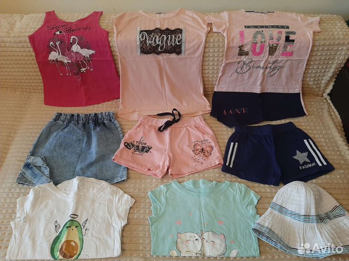 Летние вещи пакетом для девочки на 8-10 лет