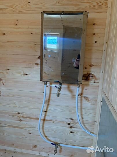 Перевозная баня из бруса 2.3 x 7 м. под ключ