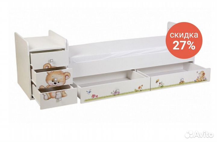 Детская кровать трансформер с маятником