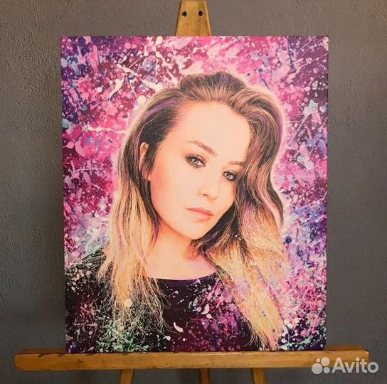 Портрет по фото на холсте
