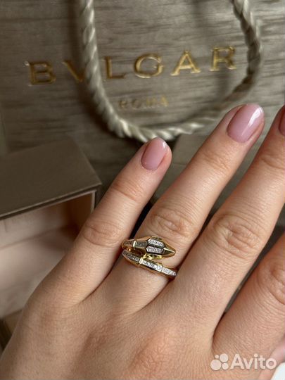 Кольцо Bvlgari Змея золото 585 бриллианты