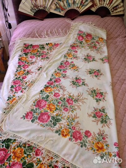 Платки (шали) из хлопка и шёлка, винтаж