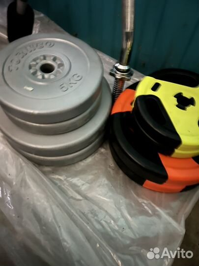 Скамья для жима, блины, грифы