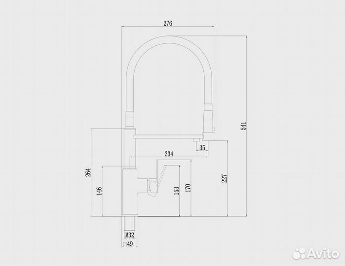 Смеситель для кухни Savol S-L1808C-01