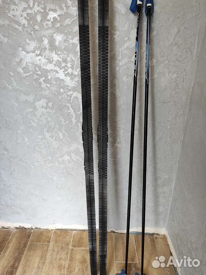 Беговые лыжи 2 м взрослые с ботинками и палками 41
