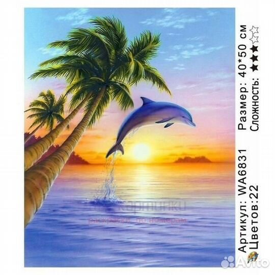 Картина по номерам 40x50 Дельфин у берега