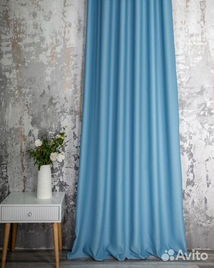 Портьеры блэкаут Марсель Небесно-голубой шторы