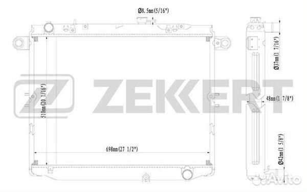Zekkert MK-1388 Радиатор охл. дв. Toyota LC J100 9