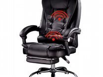 Новое кресло руководителя (офисное) черное с вибро