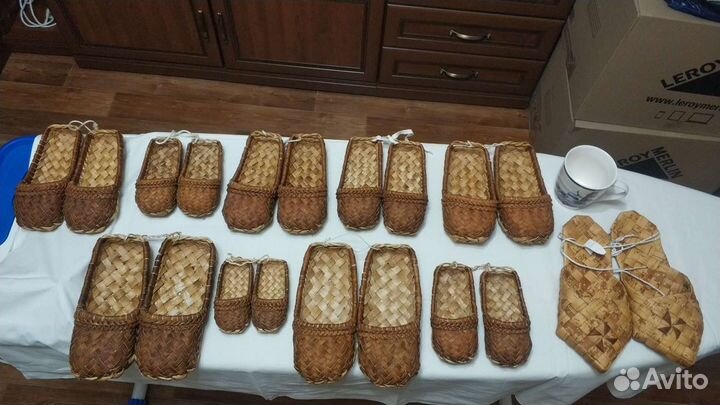 Сувенирные лапти из лыка и вяза. Самые красивые