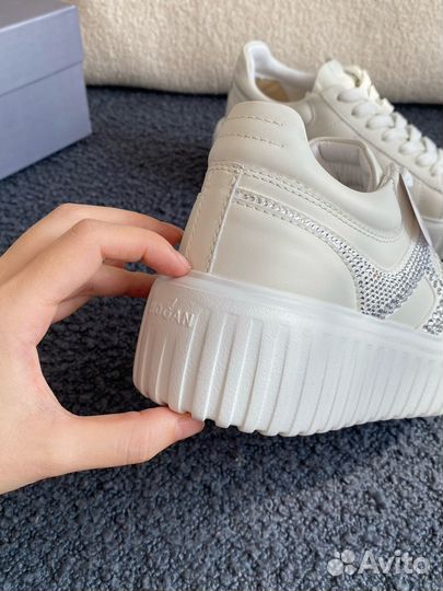 Кеды кожаные Hogan на платформе