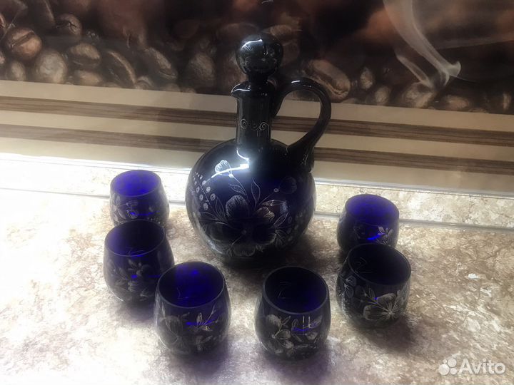 Графин(кувшин) цветное стекло СССР