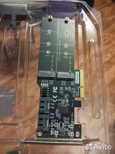 PCI-E контроллер SATA (2 SATA + 2 M.2 ngff)