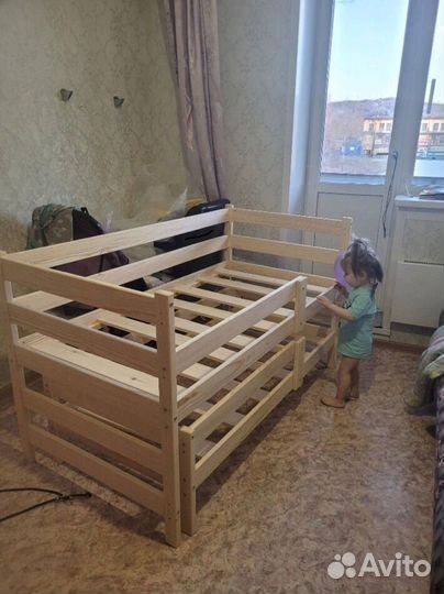 Выкатная кровать софа без покраски 170/160х80