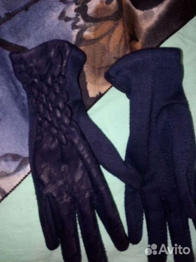 Косынка на флисе и перчатки