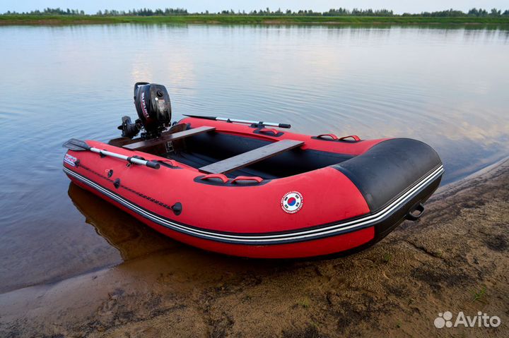 Лодка mishimo lite 390 Красно-черный цвет