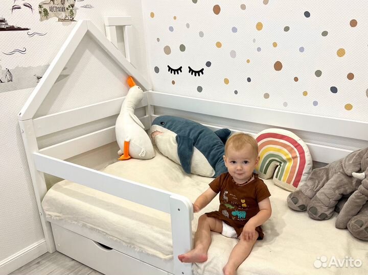Кровать детская софа домик с ящиками