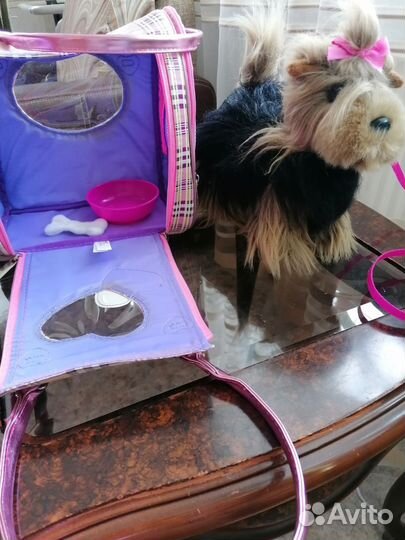 Набор мягкая собачка Йорк с сумкой перен