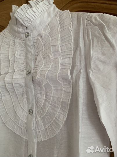 Блузка белая школьная для девочек 142