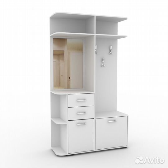 Прихожая Ксения-400e белый шкаф на заказ