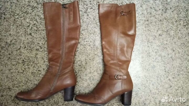 Сапоги женские демисезонные кожанные
