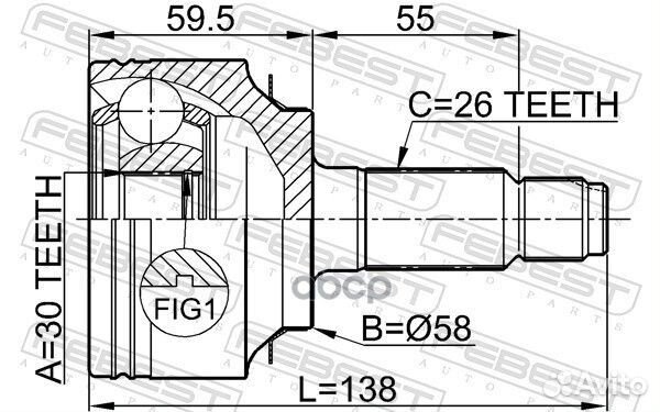 Шрус наружный 30X58X26 0310FD Febest