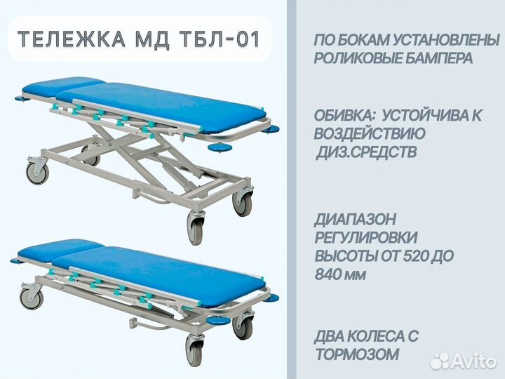 Тележки медицинские д/перевозки больных в Ярославл