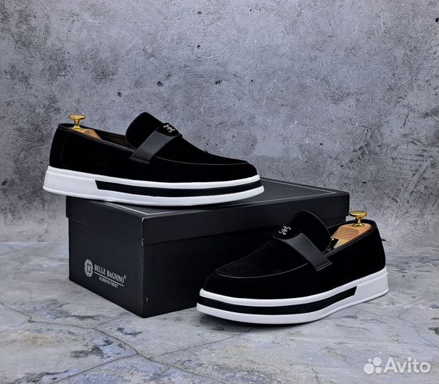 Лоферы мужские замшевые