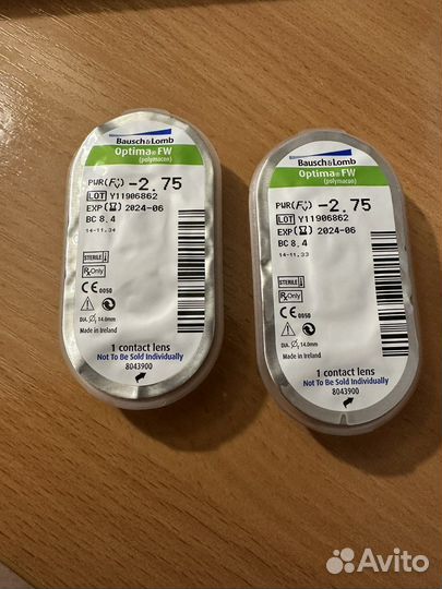 Линзы bausch lomb -2,75