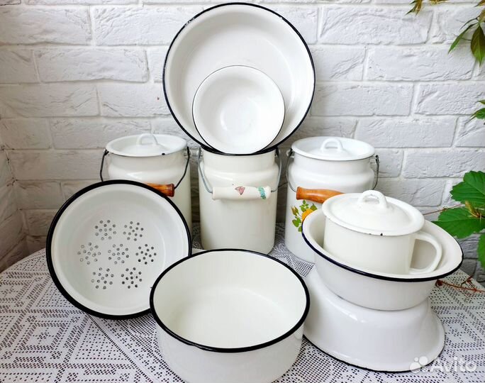 Посуда белая эмалированная СССР