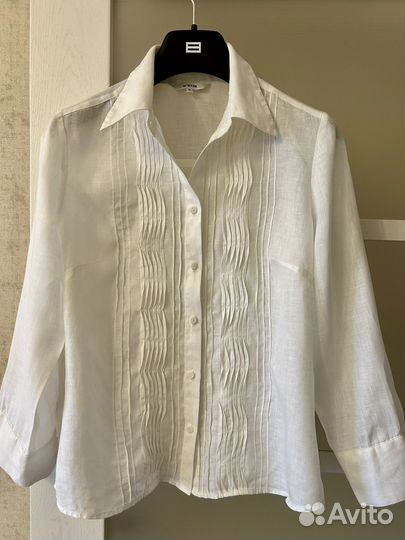Блузка белая лен р.44