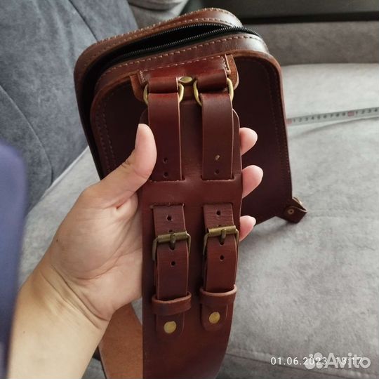Сумка слинг мужская натуральная кожа.новая