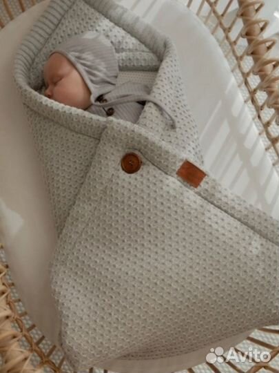 Loomknits конверт на выписку плед