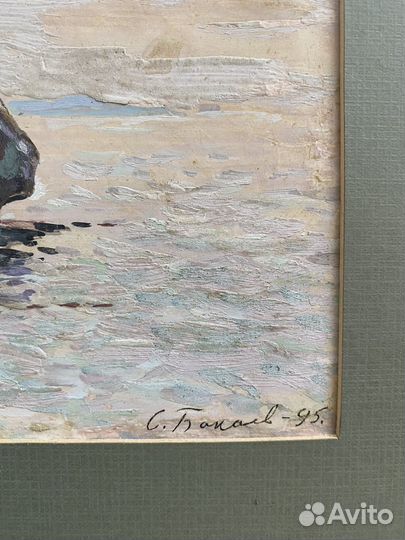 Картина гуашью Крым берег моря Бакаев