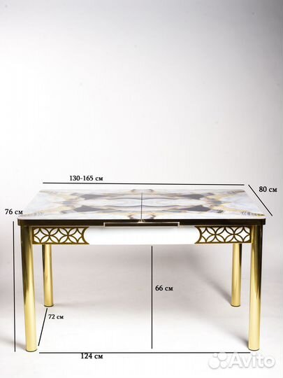 Стол раскладной и стулья мягкие 6 шт