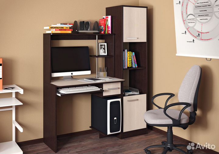 Стол компьютерный Дебют с пеналом 1.27 м