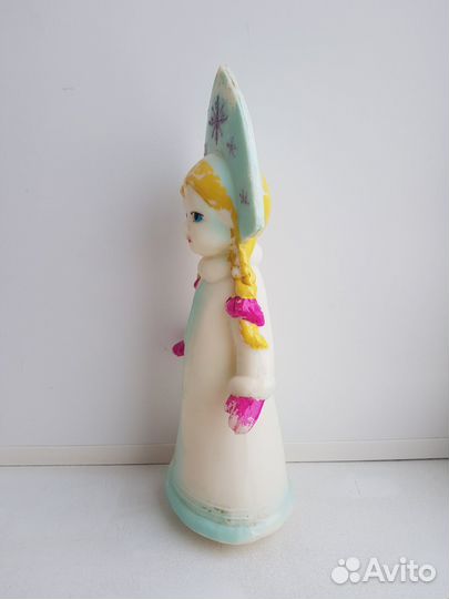 Новогодняя игрушка СССР - снегурочка. Пластмасса